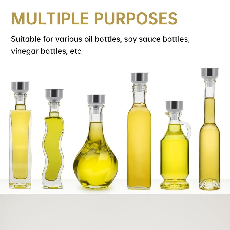eispap 12Pcs Stainless Steel Small Funnel for Flask Small Funnels for Drinking Liquor Flask,Oil Bottle,Perfume Bottle,Amber Bottle, Spices Liquids Universal Mini Funnel Fit for 2/3" Spout (12) - Image 4